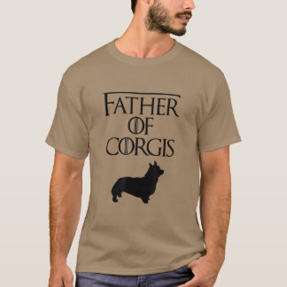 T-shirt Hommes Unique Père Noir De Corgis Cadeau Amoureux 