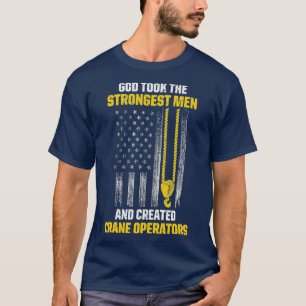 T-shirt Hommes US Drapeau Opérateur de grue Hommes les pl