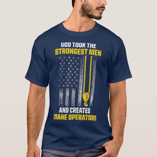 T-shirt Hommes US Drapeau Opérateur de grue Hommes les plu (Devant)
