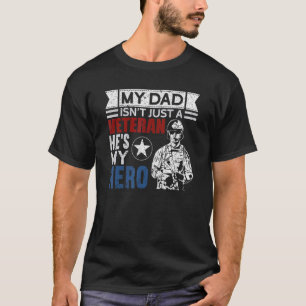 T-shirt Hommes Vétéran Papa Il est mon Héros Fière Veter A