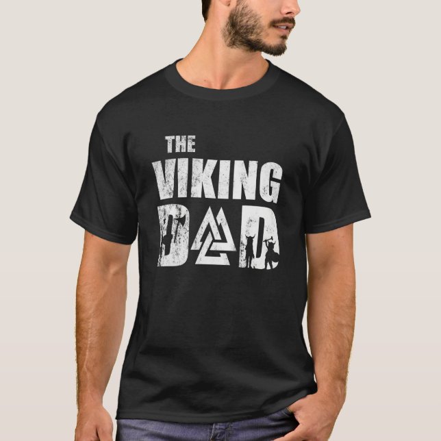 T-shirt Hommes Viking Papa - Valknut - Norse Mythologie Ru (Devant)