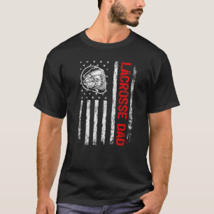 T-shirt Hommes Vintage Américain Drapeau Lax Casque Lacros