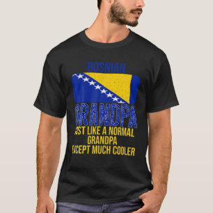T-shirt Hommes Vintage Bosniaque Grand-pa Bosnie Drapeau P