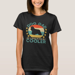 T-shirt Hommes Vintage Drôle Cocker Spaniel Chien Papa Pou