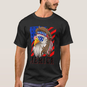 T-shirt Hommes Vintage Eagle Mullet 4 juillet États-Unis