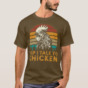 T-shirt Hommes Vintage Je Parle Aux Poulets Drôle Papa Pou