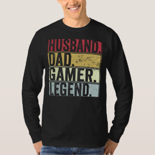 T-shirt Hommes Vintage Mari Papa Gamer Légende Pour Père