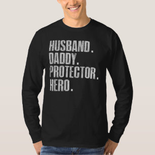 T-shirt Hommes Vintage Mari papa protecteur papa héros gra