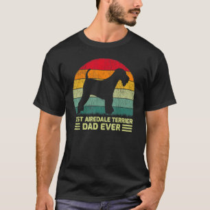 T-shirt Hommes Vintage Meilleur Airedale Terrier Papa Jama