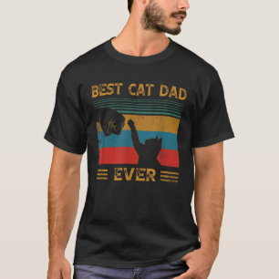 T-shirt Hommes Vintage meilleur chat papa jamais bosse Gra