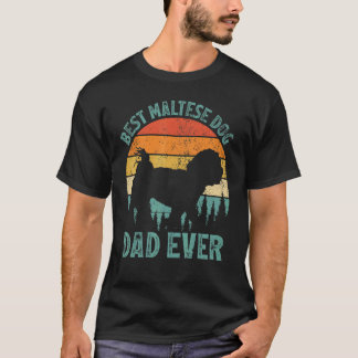 T-shirt Hommes Vintage meilleur chien maltais papa jamais 