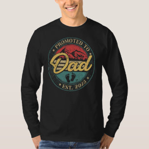 T-shirt Hommes Vintage Nouveau Papa Promu À Papa 2023 Bébé