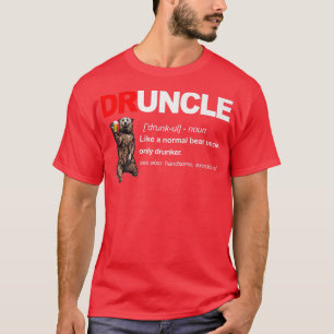 T-shirt Hommes Vintage Ours Druncle Funkle Bière Drôle Tee