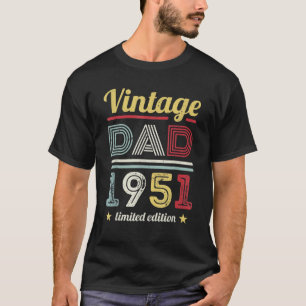 T-shirt Hommes Vintage Papa 1951 70E Anniversaire Cadeaux 
