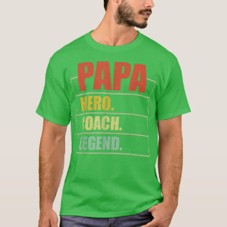 T-shirt Hommes Vintage Papa Hero Coach Légende Papa Père 