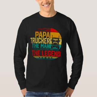 T-shirt Hommes Vintage Papa Trucker L'Homme La Légende