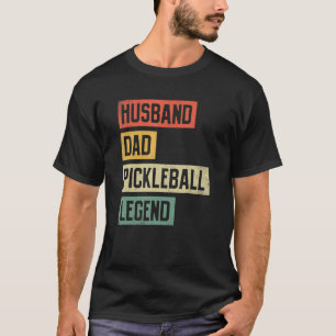 T-shirt Hommes Vintage Pickleball Amusant Mari Papa Légend