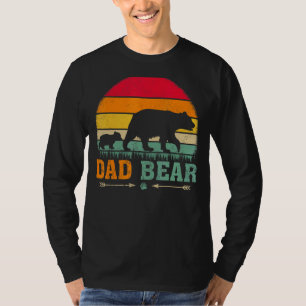 T-shirt Hommes Vintage Retro Ours Animal Papa Ours Père