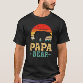 T-shirt Hommes Vintage Retro Ours Animal Papa Ours Père