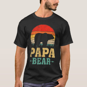 T-shirt Hommes Vintage Retro Ours Animal Papa Ours Père