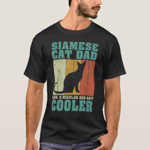 T-shirt Hommes Vintage Retro Siamese Chat Papa Comme Un Or