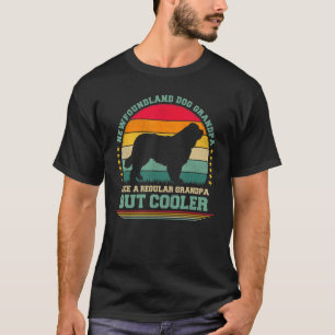 T-shirt Hommes Vintage Rétro Terre-Neuve Chien Grandpa Fau