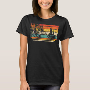 T-shirt Hommes Vintage Stepdad Le Mythe Homme Pêche Légend