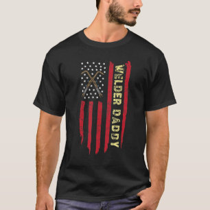 T-shirt Hommes Welder Daddy Usa American Flag Welder Men