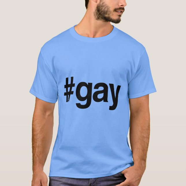 T-SHIRT HOMOSEXUEL DE HASHTAG - .PNG (Devant)