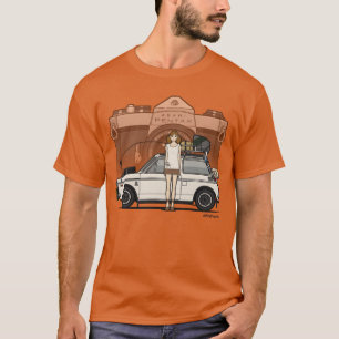 T-shirt Honda N600 Rally Kei Car avec Asahi Penta Girl fri