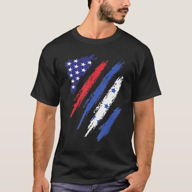 T-shirt Honduras American Grosse Drapeau USA Patriot Herit (Devant)