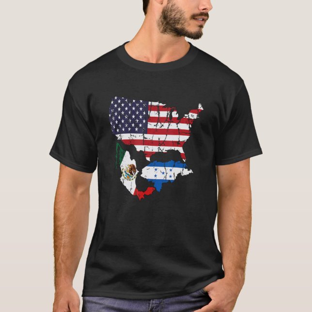 T-shirt Honduras American Mexican Flag (Devant)