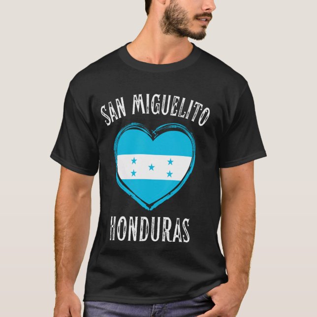 T-shirt Honduras Drapeau Coeur San Miguelito (Devant)