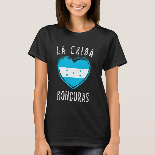 T-shirt Honduras Flag Heart La Ceiba City (Devant)