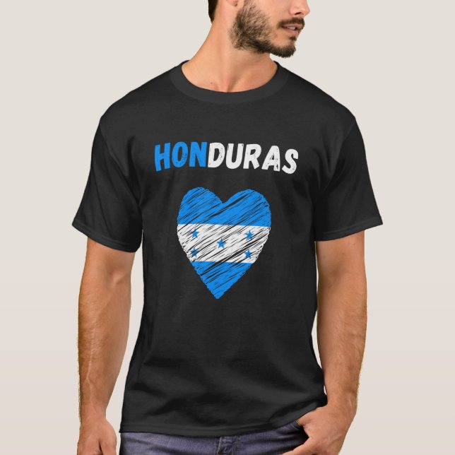 T-shirt Honduras Flag Holiday Honduras Heart Honduran Flag (Devant)