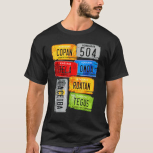 T-shirt Honduras plaques d'immatriculation touristiques