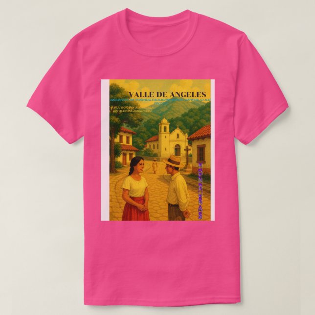 T-shirt  Honduras Valle de Angeles Retro poster (Design devant)