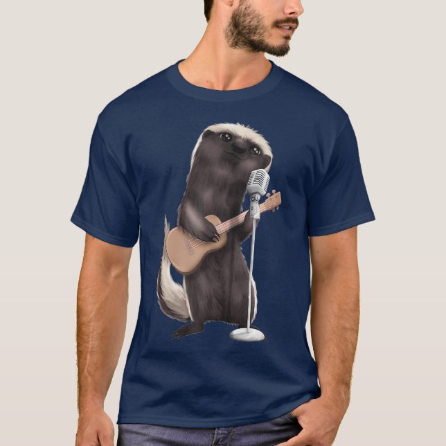 T-shirt Honey Badger chanter Guitare Player Musicien (Devant)