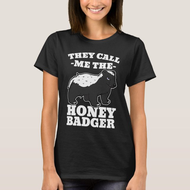 T-shirt Honey Badger Claws Weasel Wolverines Carnivora  Id (Devant)