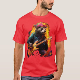T-shirt Honey Badger Jouer de la guitare
