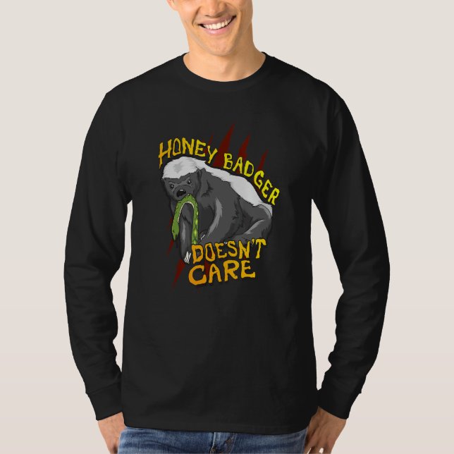 T-shirt Honey Badger ne s'intéresse pas aux femmes animale (Devant)