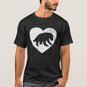 T-shirt Honey Badger Vintage White Heart Amoureux des anim