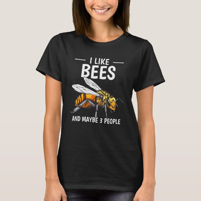 T-shirt Honey Bee Beekeeper Citation J'Aime Les Abeilles E (Devant)
