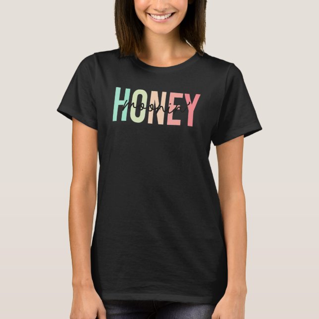 T-shirt Honey Moonin Fun Lune De Miel Mariée Et Salle Hone (Devant)