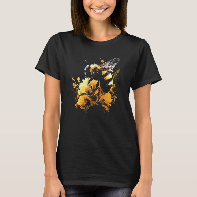 T-shirt Honeybee and bumble bee for American hive beekeepe (Devant)