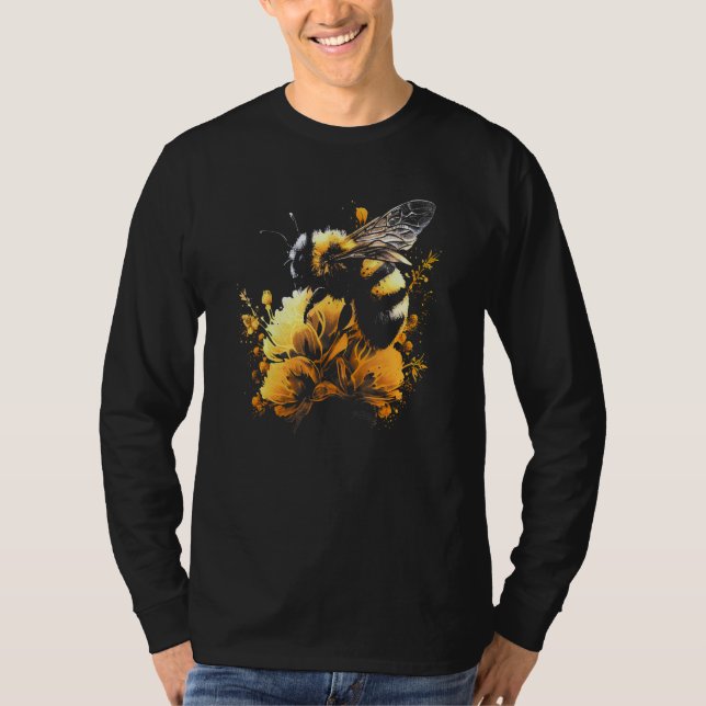 T-shirt Honeybee and bumble bee for American hive beekeepe (Devant)