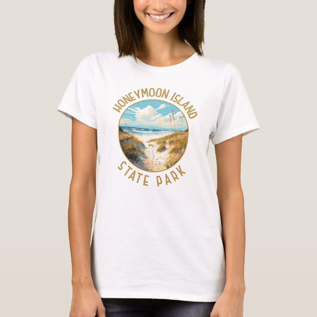 T-shirt Honeymoon Island State Park Retro perturbé (Devant)