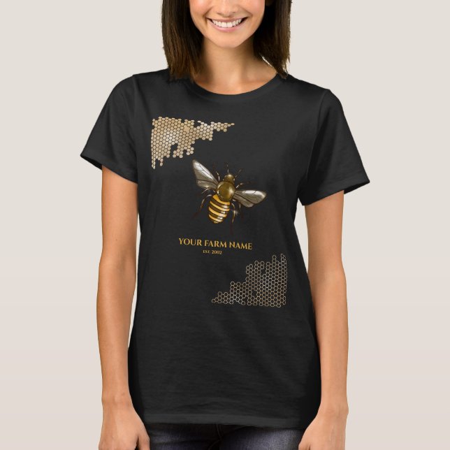 T-shirt Honeypeb Bee Farm apiculteur Apiariste abeilles bu (Devant)