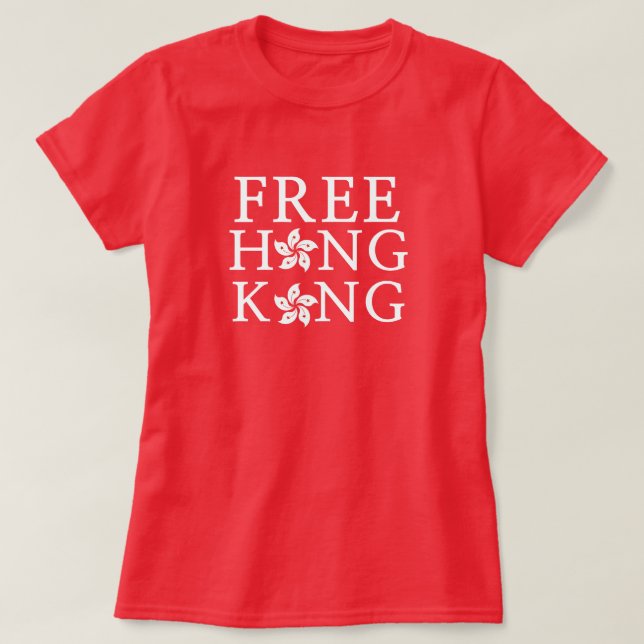 T-shirt Hong Kong libre avec la fleur de l'orchidée (Design devant)