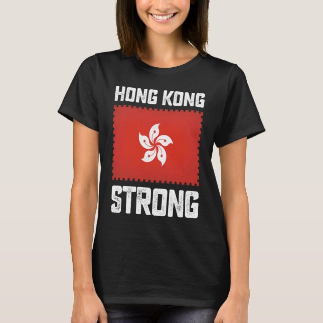 T-shirt Hong Kong Strong Flag Stamp Pro Democracy Free Spe (Devant)